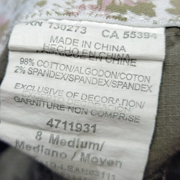 Lee Olive Green Khaki Drawstring Bermuda Shorts Size 8 - Picture 2 of 12